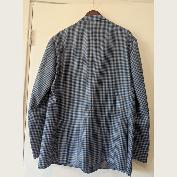 CORNELIANI - Light blue check jacket - Sz 60 - Picture 3 of 8